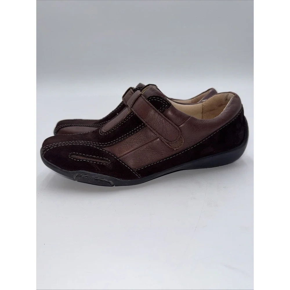 NATURALIZER 'Frasier' Carlo Brown Suede Leather Comfort Oxford Strap Flats 4.5 M
